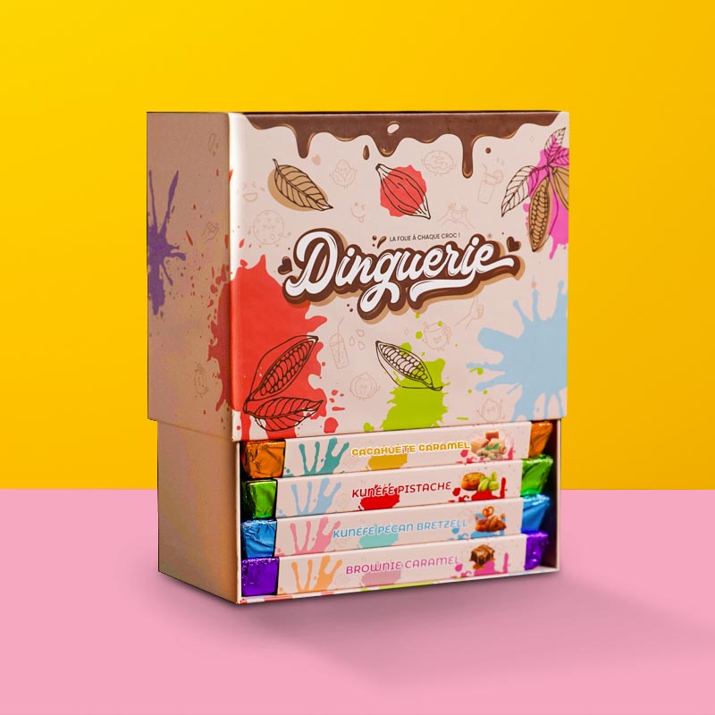 Boîte de 4 Tablettes de Chocolat Fourrée Boîte de 4 Tablettes de Chocolat Fourrée